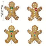 WINTOGETHER 4-8pcs Classic Christmas Gingerbread Man Ornaments, Red and White Candy Cane Tree Decorations, Large Festive Holiday Tree Toppers for Home, Office, and Party Decor, No Battery Required