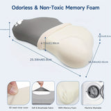 Odorless Memory Foam Cervical Pillow For Neck Relief, Ergonomic Orthopedic Sleeping Neck Contoured Support For Side Sleepers, Back And Stomach Sleepers With Hollow Design