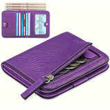 Snap Closure PU Leather Wallet: Multi-Slot, ID Window & Coin Pocket - Compact, Secure & Stylish