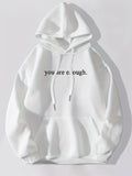 Letter Graphic Casual Sports Hooded Sweatshirt, Drawstring Fashion Y2K Hoodie For Autumn And Winter, Women's Tops