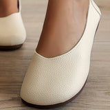 Chic Lightweight Mary-jane Flats for Women - All-Season Elegant Slip-On Work Shoes in Solid Color