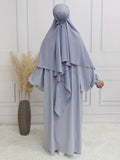 Modest Islamic Solid Khimar, Elegant Solid Hijab, Women's Clothing