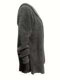 Open Front Hoodie Plush Coat, Long Sleeve Teddy Outerwear For Fall & Winter, Women's Clothing