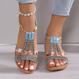 deanwangkt - Silver Casual Patchwork Rhinestone Fish Mouth Out Door Wedges Shoes (Heel Height 1.57in)