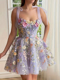 Fashionable Three-dimensional Flower Embroidery Buttocks Sexy Evening Dress