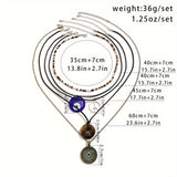 Bohemian Style Beads Crystal Eye Heart Pendant Mixed & Match Necklace Set For Women Jewelry Ornament