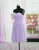 Solvbao Beautiful Light Purple Chiffon Short Prom Dress, Bridesmaid Dress