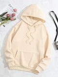 Simple Drawstring Loose Hoodie, Casual Hooded Fashion Long Sleeve Sweatshirt, Women's Clothing