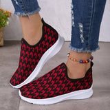 deanwangkt - Red Casual Patchwork Round Comfortable Shoes