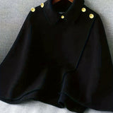 deanwangkt-1  Solid Collared Cape Tops, Casual Asymmetrical Outerwear, Women's Clothing