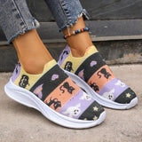 deanwangkt - Purple Casual Sportswear Daily Patchwork Printing Round Comfortable Out Door Shoes