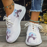 deanwangkt - White Casual Sportswear Daily Frenulum Printing Round Mesh Breathable Comfortable Out Door Shoes