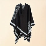 Slit Warm Large Shawl Casual Windproof Shawl Sunscreen Wrap Fashion Print Shawl Cape For Women