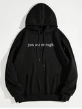 Letter Graphic Casual Sports Hooded Sweatshirt, Drawstring Fashion Y2K Hoodie For Autumn And Winter, Women's Tops