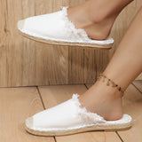 Womens Fashionable Solid Color Flat Espadrille Shoes - Effortless Slip-On, Featherweight Comfort for Daily Style