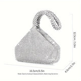 Mini Sparkling Glitter Clutch Purse - Zipper Closure, Polyester Lining, Solid Color, Fashionable Wrist Bag for Women - Perfect for Carnaval, Wedding, Music Festival and Night Out