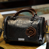 deanwangkt-1 Vintage Top Handle Boston Bag, Retro Genuine Leather Crossbody Bag, Women's Classic Handbag, Shoulder Bag & Purse