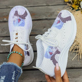 deanwangkt - White Casual Sportswear Daily Frenulum Printing Round Mesh Breathable Comfortable Out Door Shoes