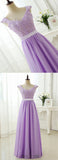 Solvbao Light Purple Chiffon V Neck Long Prom Dress, Long Bridesmaid Dress