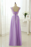 Solvbao Light Purple Chiffon V Neck Long Prom Dress, Long Bridesmaid Dress