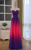 Solvbao Pretty Gradient Sweetheart Beaded Long Party Dress, Pink and Purple Evening Dress