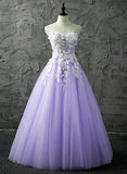 Solvbao Lovely Light Purple Tulle Sweetheart Prom Gown, Tulle Sweet 16 Dresses