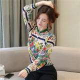 Silk shirt female new autumn sleeve loose shirt fashion print vintage blouse shirt top casual elegant blouses women blusas 200924