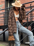 deanwangkt Oversized Plaid Womens Shirts Vintage  Loose Print Top And Blouse Spring Fashionable Button Long Shirts Gingham