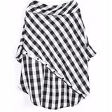 deanwangkt Women Black Plaid Big Size Blouse New Slash Neck Threequarter Sleeve Loose Fit Shirt Fashion Spring Autumn  JF93801