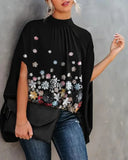 Deanwangkt - Floral print top with dolman sleeves