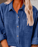 Deanwangkt - Buttoned Long Sleeve Shirt with Chest Pocket Design