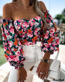 Deanwangkt - Off-the-Shoulder Floral Print Top