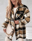 Deanwangkt - Plaid print buttoned jacket with flap