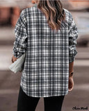 Deanwangkt - Plaid Print Long Sleeve Button-Up Shirt