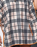 Deanwangkt - Cape pattern top with zip front and plaid print