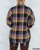 Deanwangkt - Plaid Print Long Sleeve Button Up Jacket