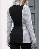 Deanwangkt - Drawstring waist button pocket design coat with plaid print