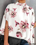 Deanwangkt - Floral print top with dolman sleeves