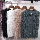 deanwangkt Blusas Mujer De Moda Summer Blouses for Women Lace Ruffles Knit Sweet Temperament Tops Female Korean Vintage Blouse Shirts