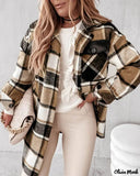 Deanwangkt - Plaid print buttoned jacket with flap