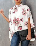 Deanwangkt - Floral print top with dolman sleeves