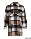 Deanwangkt - Plaid print buttoned jacket with flap