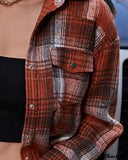 Deanwangkt - Plaid Print Long Sleeve Button-Up Shirt