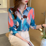 deanwangkt printing ladies shirts Women's chiffon Blouses Spring Autumn Long Sleeve Shirts Tops Blusas Mujer