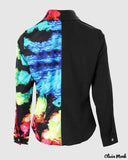 Deanwangkt - Tie-Dye Print Long Sleeve Button Down Shirt