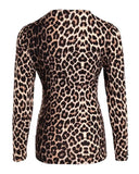 Deanwangkt - Cheetah Print Long Sleeve V-Neck Top