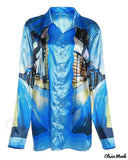 Deanwangkt - Long Sleeve Graphic Print Button Down Shirt