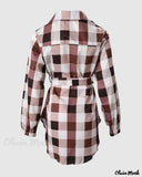 Deanwangkt - Plaid Print Long Sleeve Button-Up Shirt