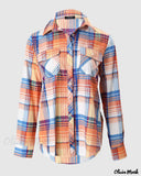 Deanwangkt - Plaid Button-Up Long Sleeve Shirt