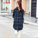 deanwangkt New  Button Down Shirt for Women Plus Size Cotton Long Plaid Flannel Shirt Korean Full Sleeve Casual Loose Blouse